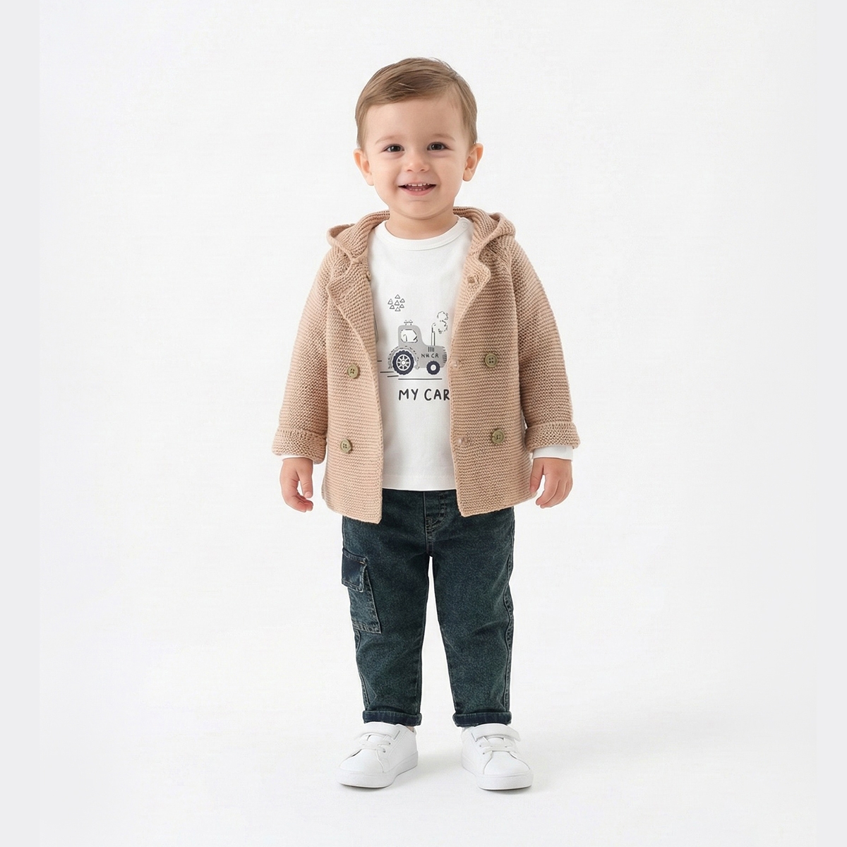 ERKEK BEBEK 6-24 AY TRİKO HIRKALI TAKIM 