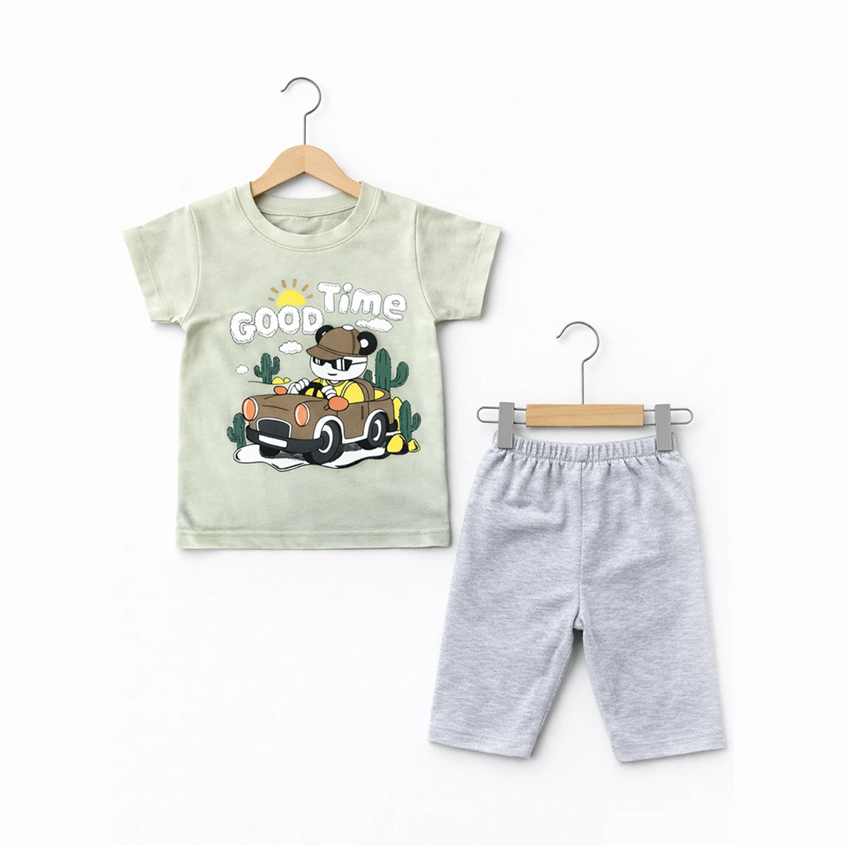 BOY 1-4 YEARS OLD GOOD TIME PRINTED 2-PIECE SUIT