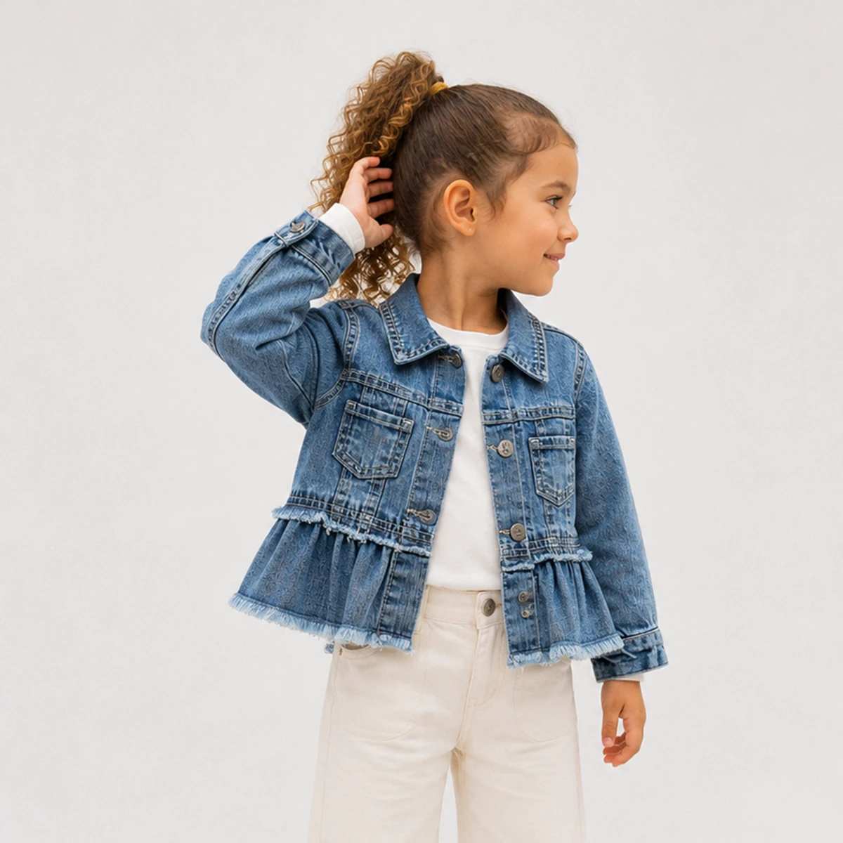 GIRL 1-4 AGE EMBROIDERED DENIM JACKET