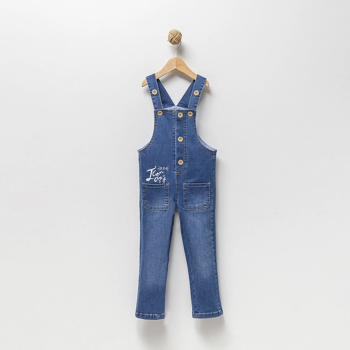 GIRL 18-36 MONTH DENIM EMBROIDERED SALOPET