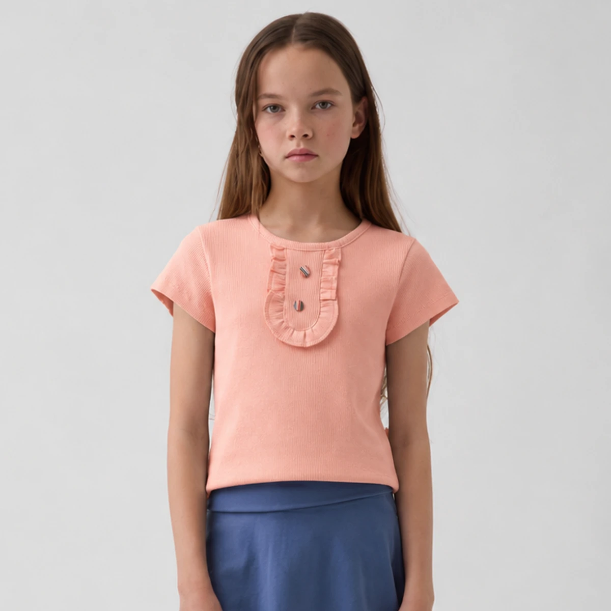 KIZ ÇOCUK 5-8 YAŞ KAŞKORSE KUMAŞ T-SHIRT 