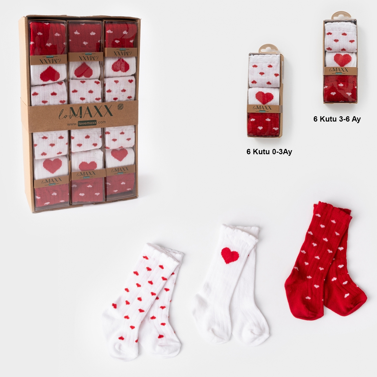 KIZ BEBEK 0-3 / 3-6 AY DİZ ALTI ÇORAP 