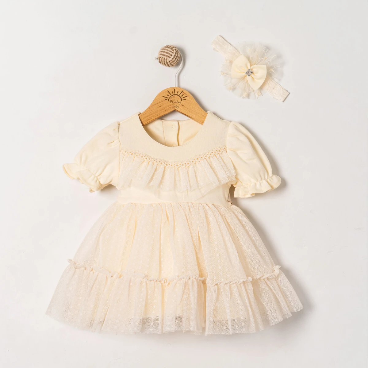 KIZ BEBEK 3-12 AY WİSTERİA TÜTÜ ELBİSE -