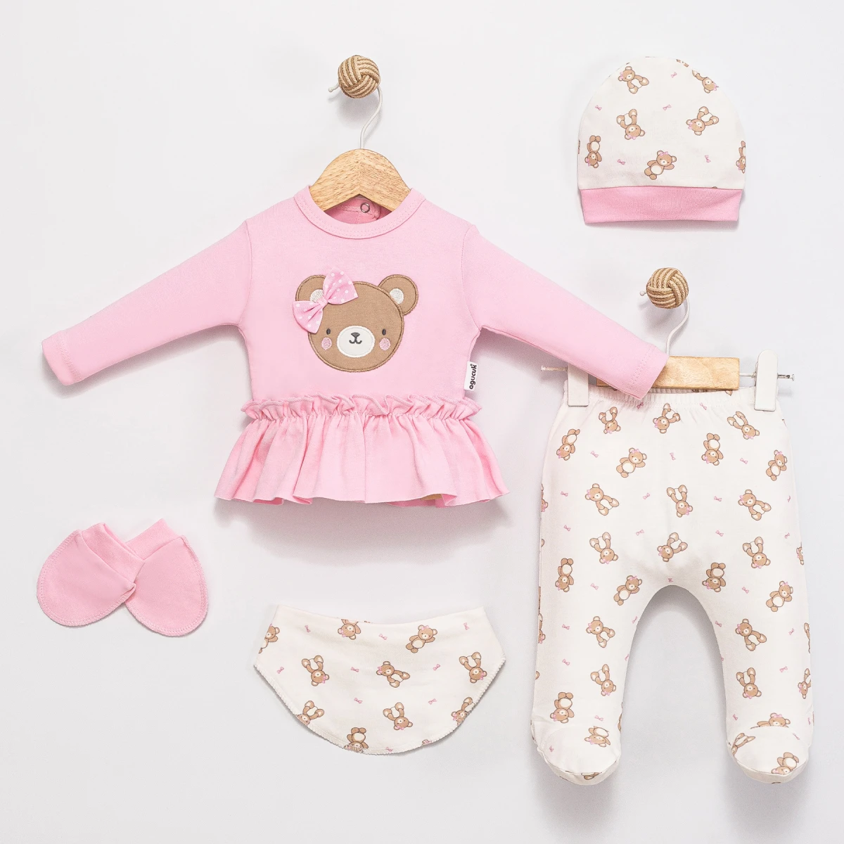 KIZ BEBEK AYICIK NAKIŞLI 5 Lİ ZIBIN TAKIMI 