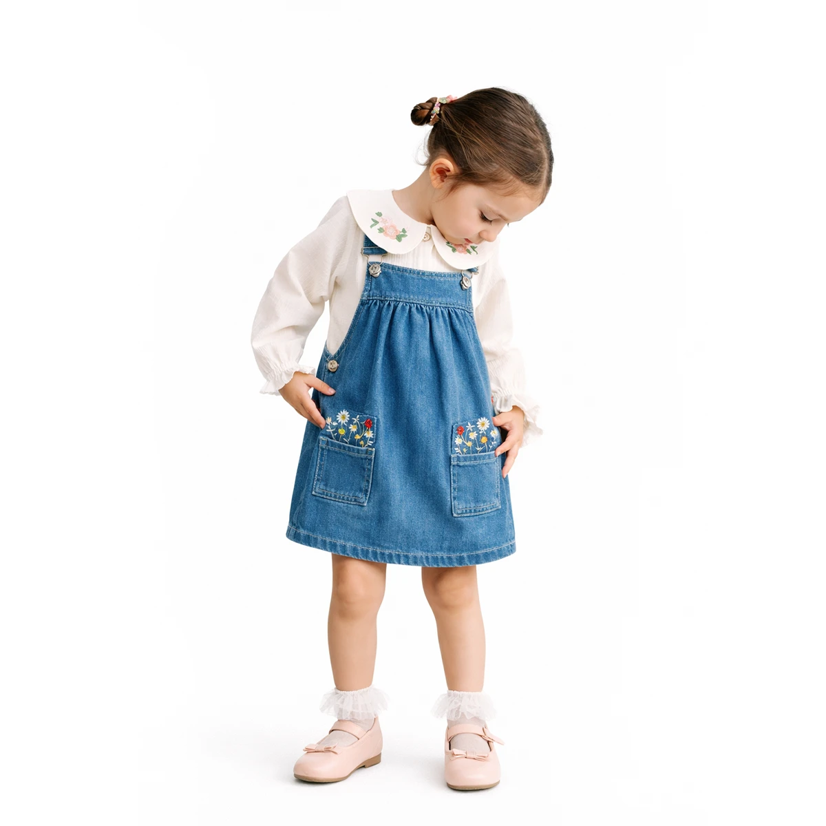 KIZ ÇOCUK 1-4 YAŞ GÖMLEKLİ KOT TAKIM