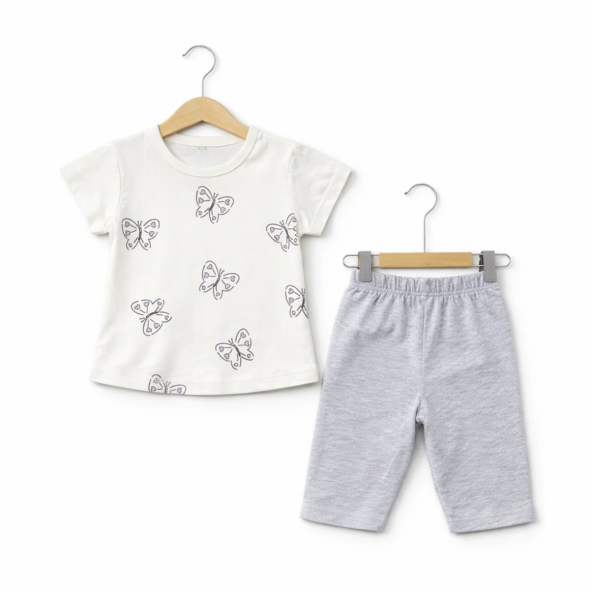 GIRL 1-4 YEARS OLD BUTTERFLY PRINTED SHORT SLEEVE SUIT