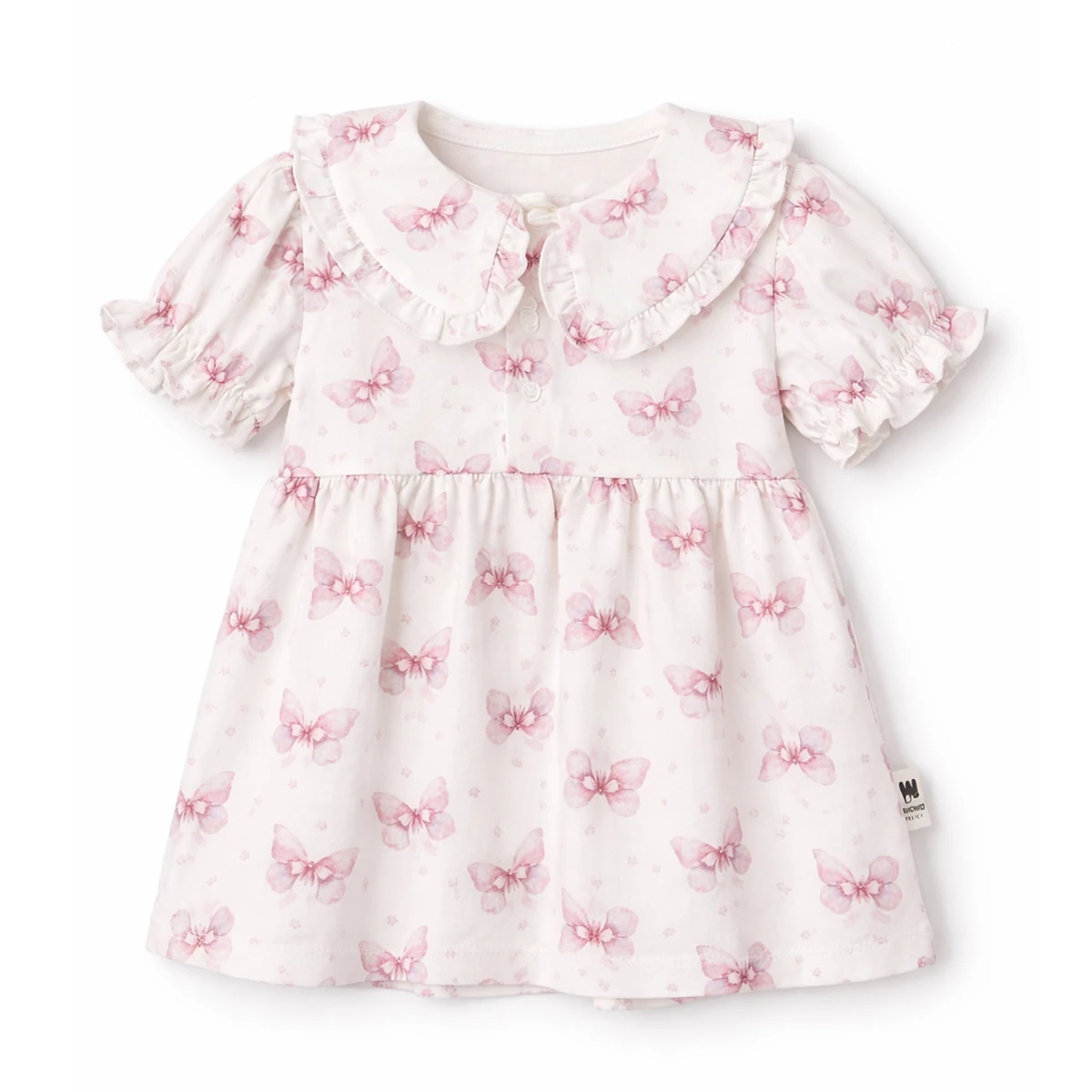 KIZ ÇOCUK 1-5 YAŞ FIRFIRLI PAMUKLU ELBİSE 