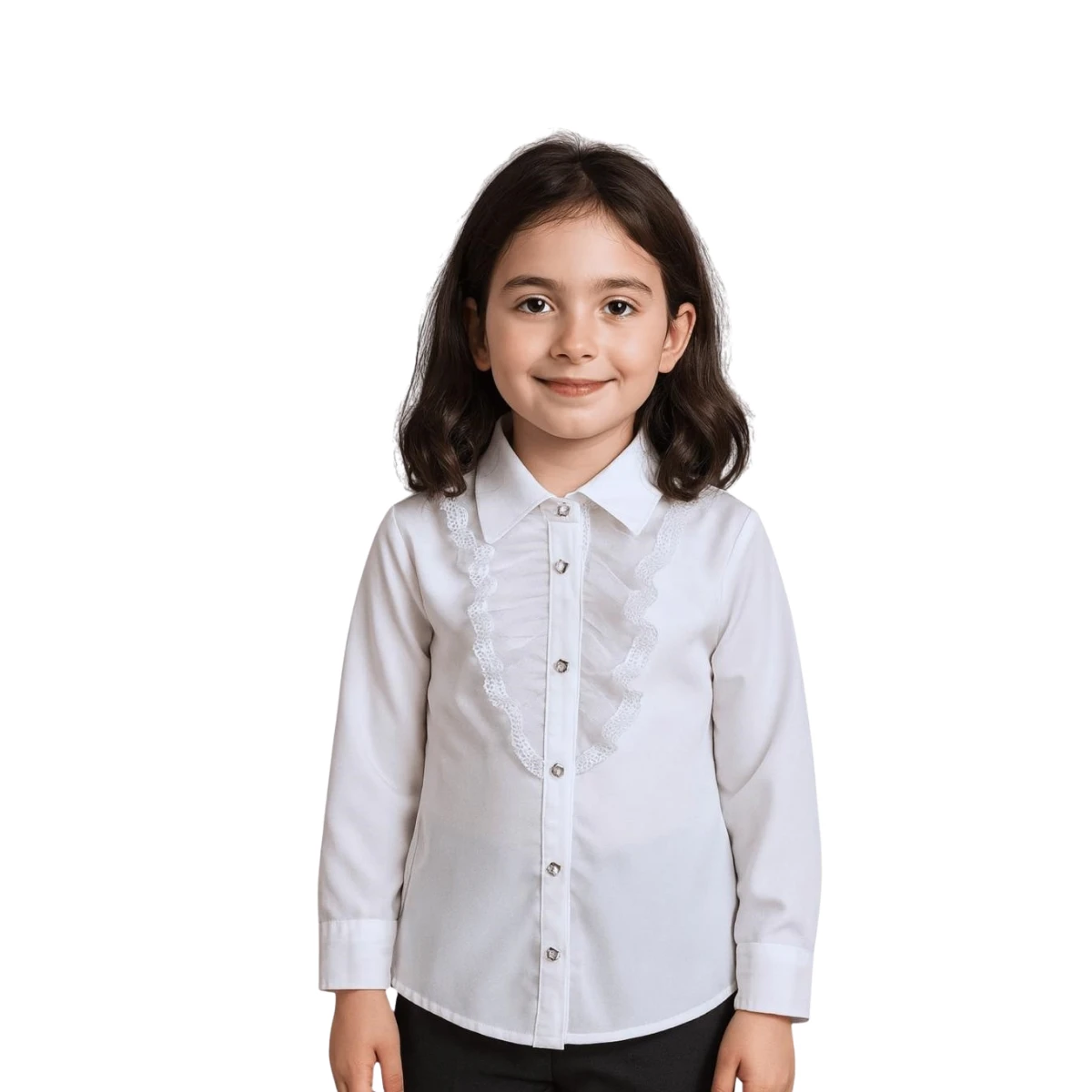 KIZ ÇOCUK 5-8 YAŞ BEYAZ GÖMLEK