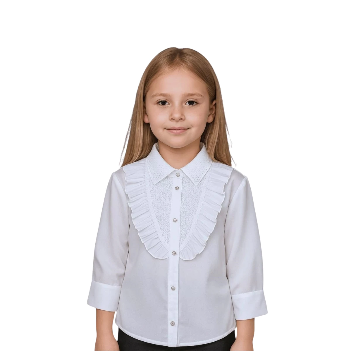 KIZ ÇOCUK 5-8 YAŞ BEYAZ GÖMLEK