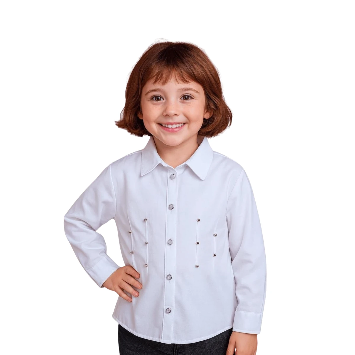 KIZ ÇOCUK 9-12 YAŞ BEYAZ GÖMLEK 