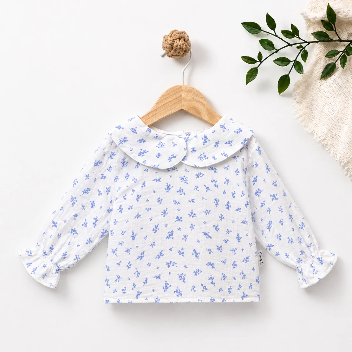 KIZ ÇOCUK  9-24 AY ÇİÇEK DESENLİ MÜSLİN GÖMLEK