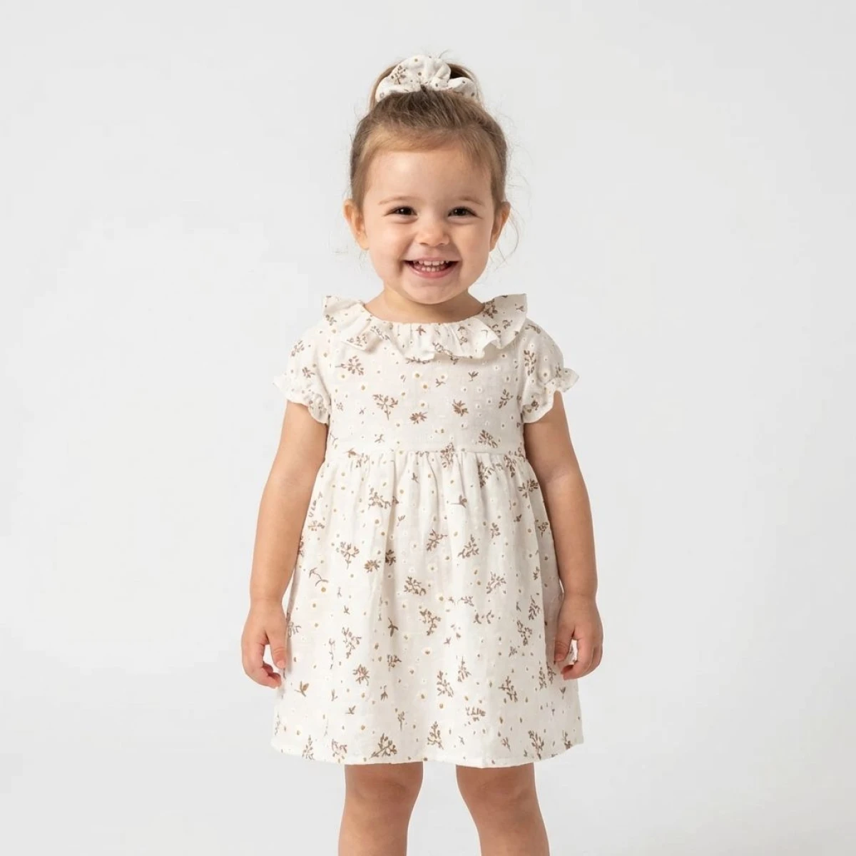 KIZ ÇOCUK 9-24 AY ÇİÇEKLİ ELBİSE 