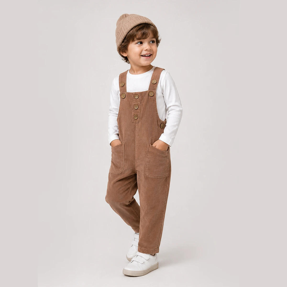 UNISEX 1-4 YAŞ HAM KADİFE SALOPET 