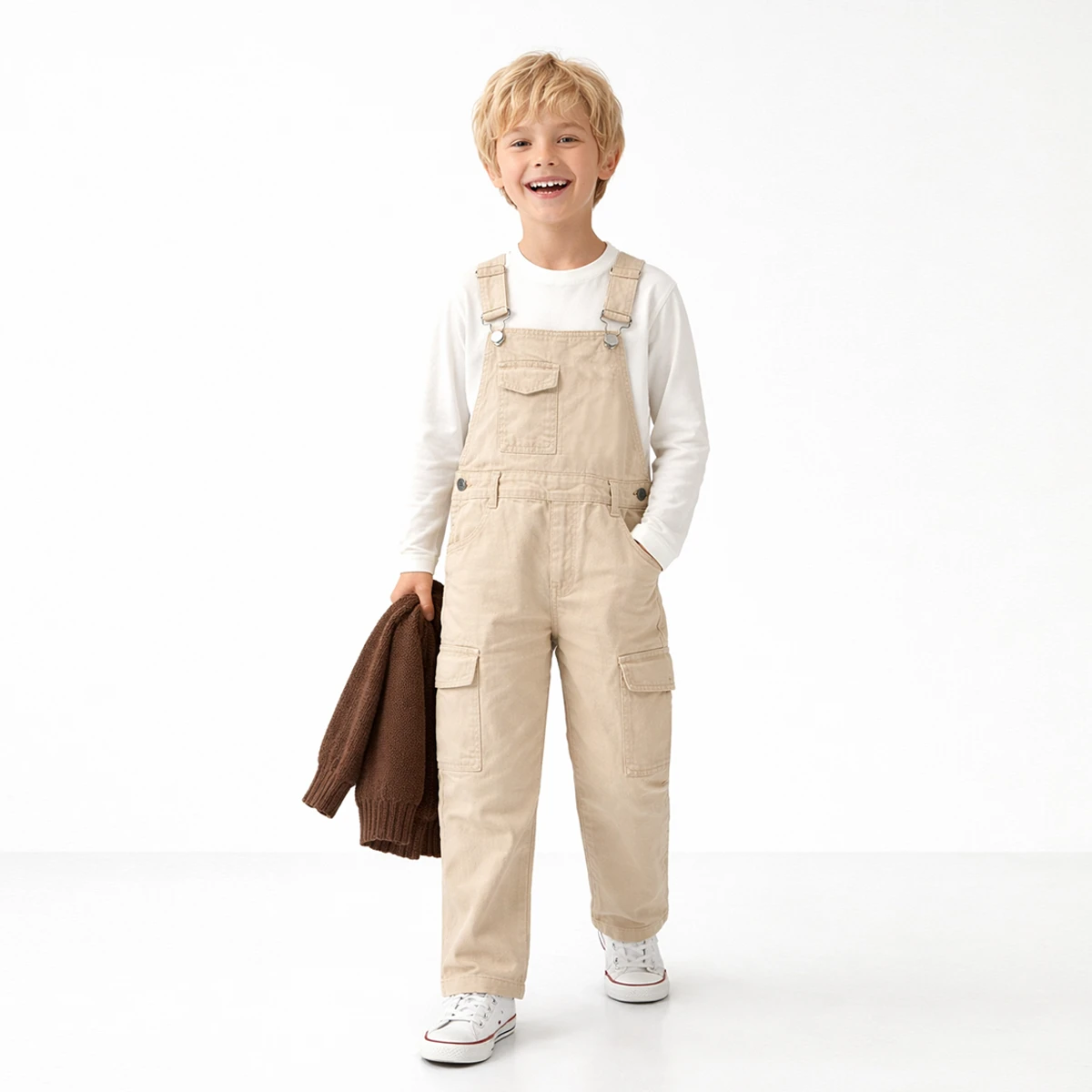 UNISEX 6-8 YAŞ CEP DETAYLI HAM SALOPET 