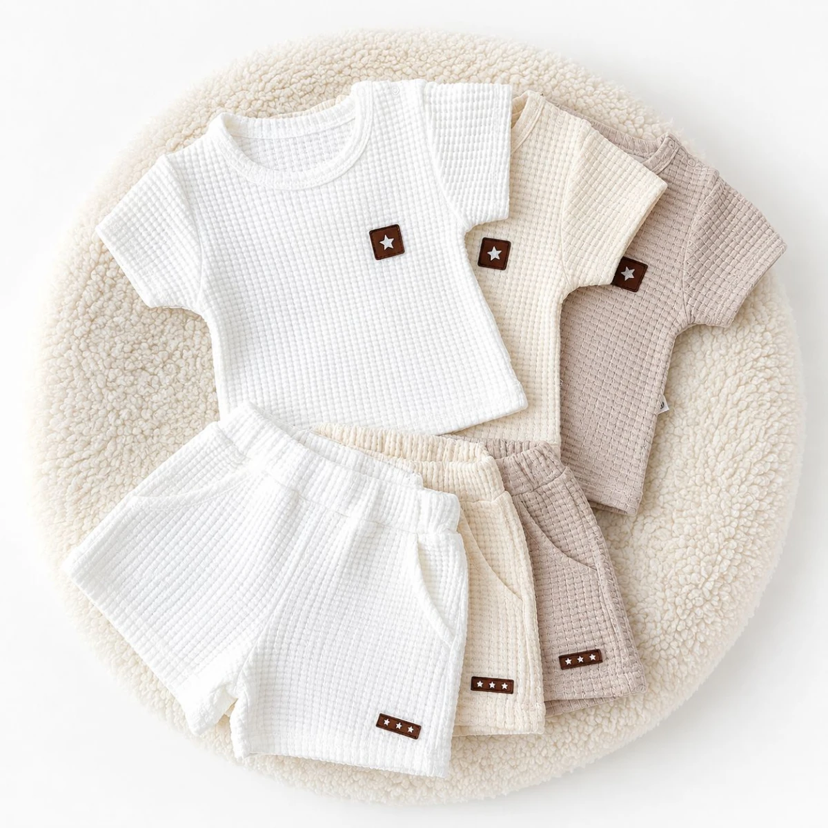 UNISEX BEBEK 1-12 AY JAKARLI ŞORTLU TAKIM 
