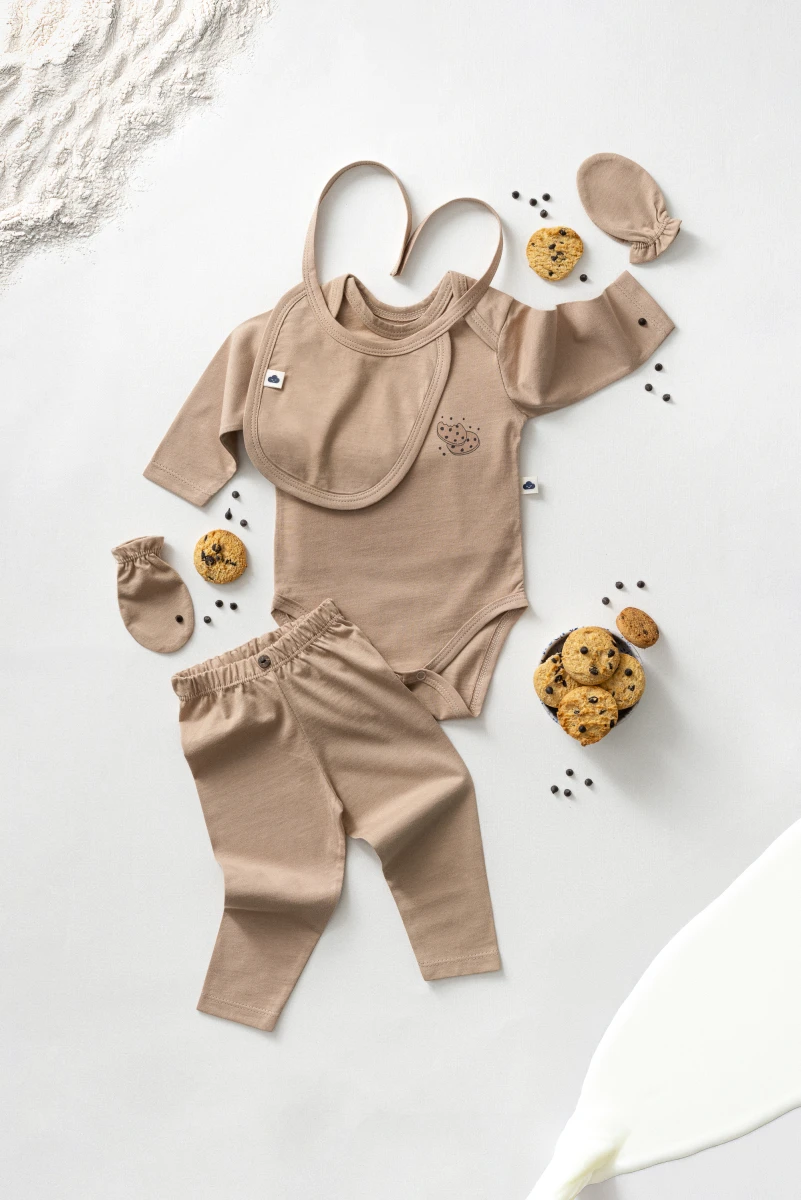 UNISEX BEBEK %100 PAMUK COOKİE 4LÜ SET