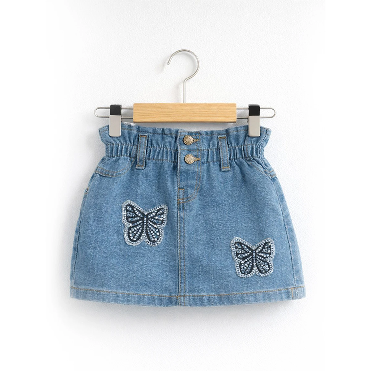 KIZ ÇOCUK 1-4 YAŞ İKİLİ KOT ETEKLİ TAKIM 