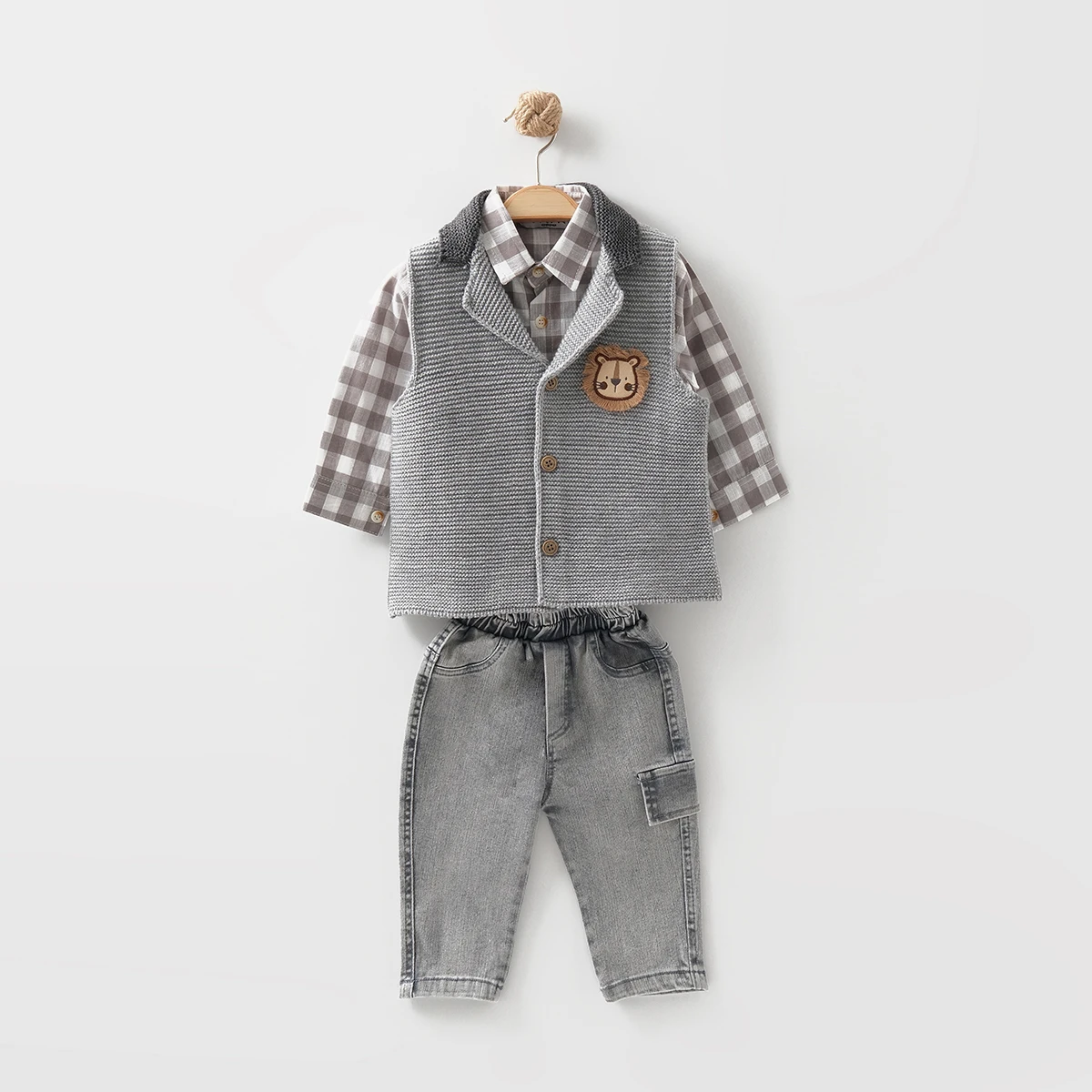 ERKEK ÇOCUK 6-24 AY TRİKO HIRKALI 3LÜ TAKIM 