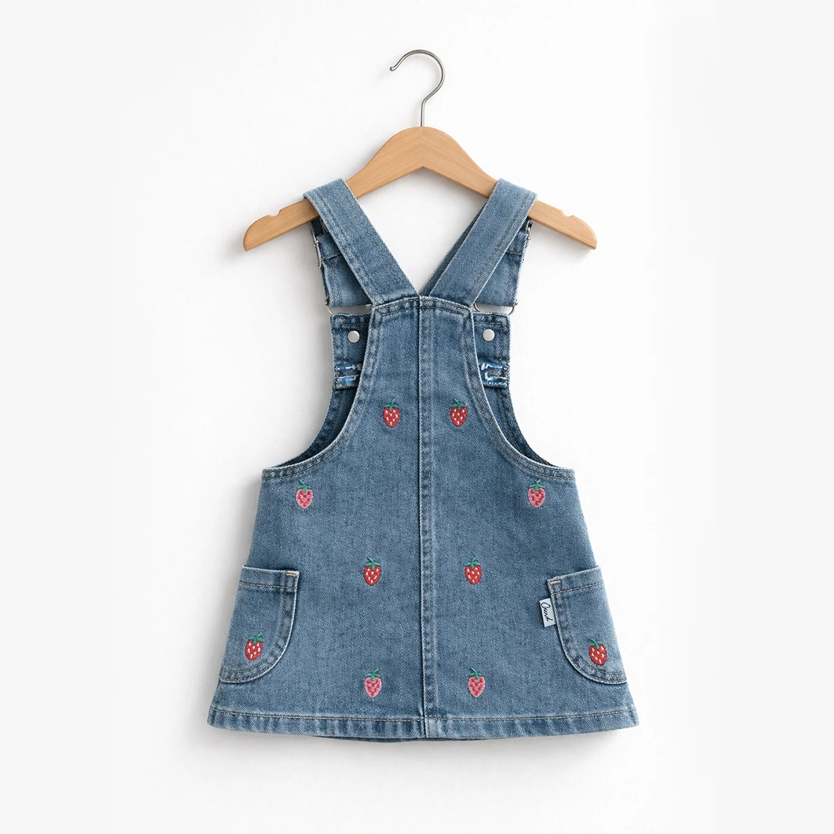 KIZ ÇOCUK 1-4 YAŞ ÇİLEK NAKIŞLI KOT JİLE 