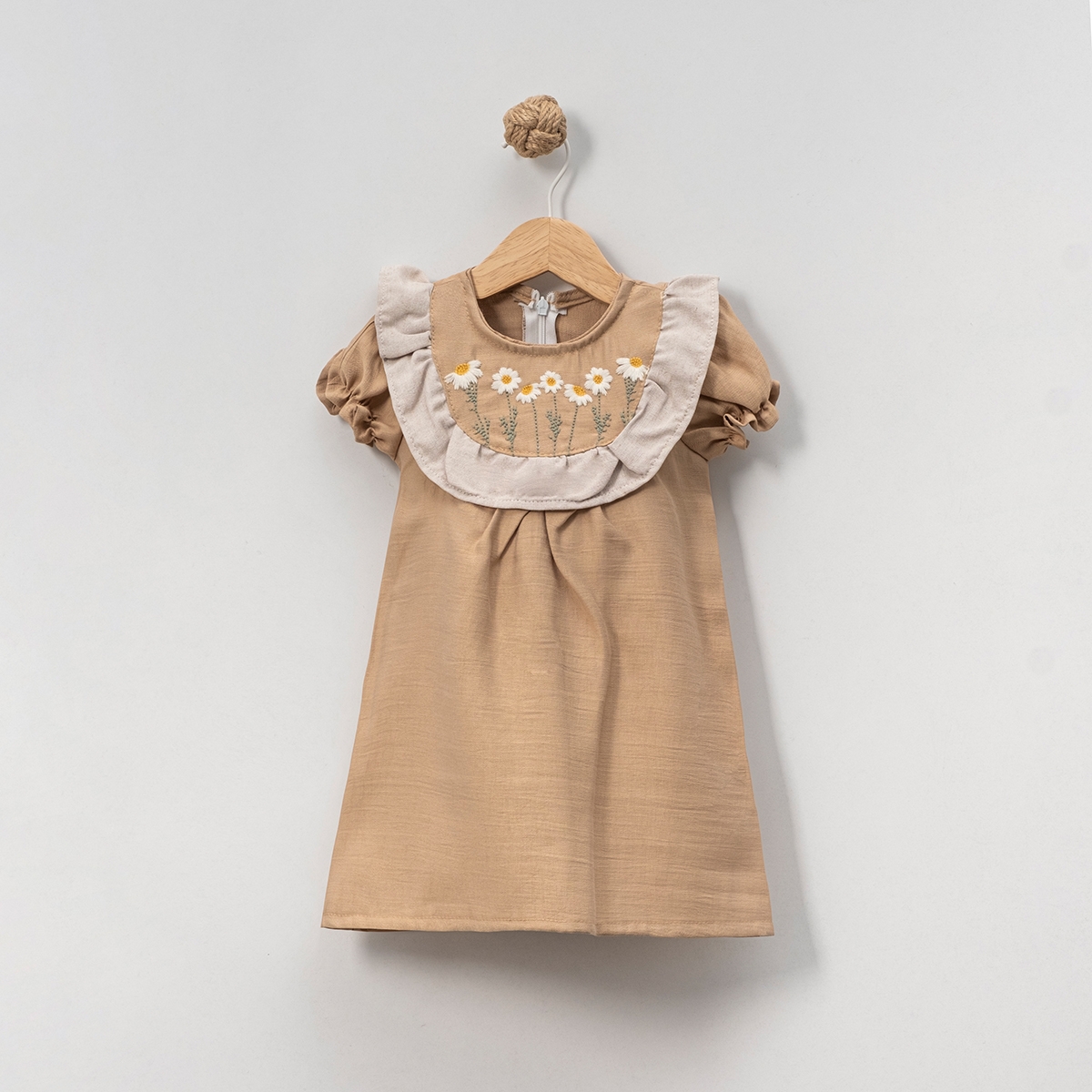 GIRL 1-4 AGE EMBROIDERED  LINEN DRESS