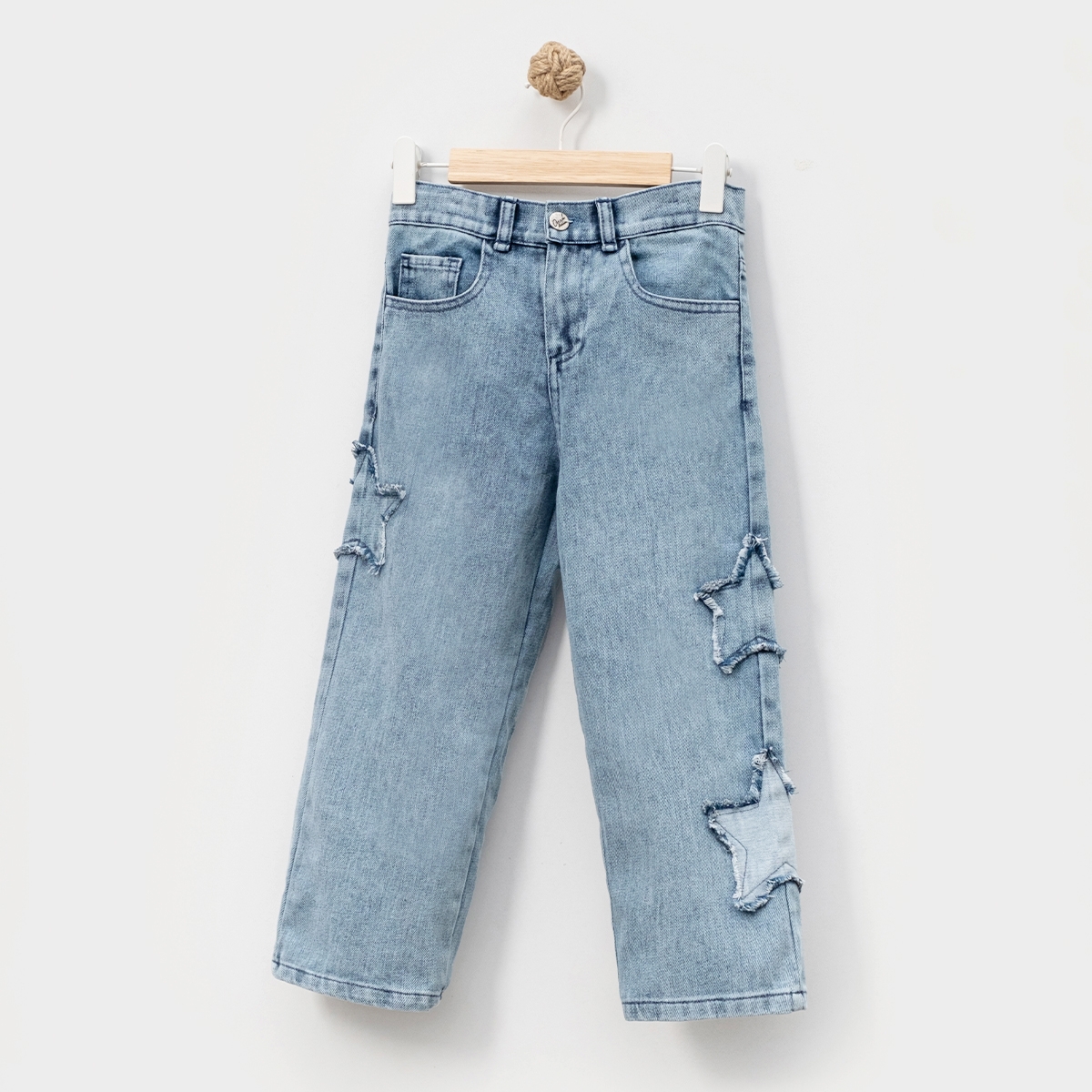 GIRL 5-8 AGR  STAR DETAILED JEANS