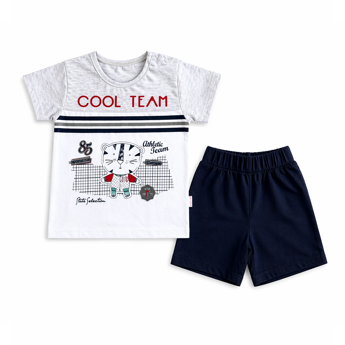 ERKEK BEBEK 6-12 AY KISA KOLLU 3 LÜ TAKIM - LACİVERT