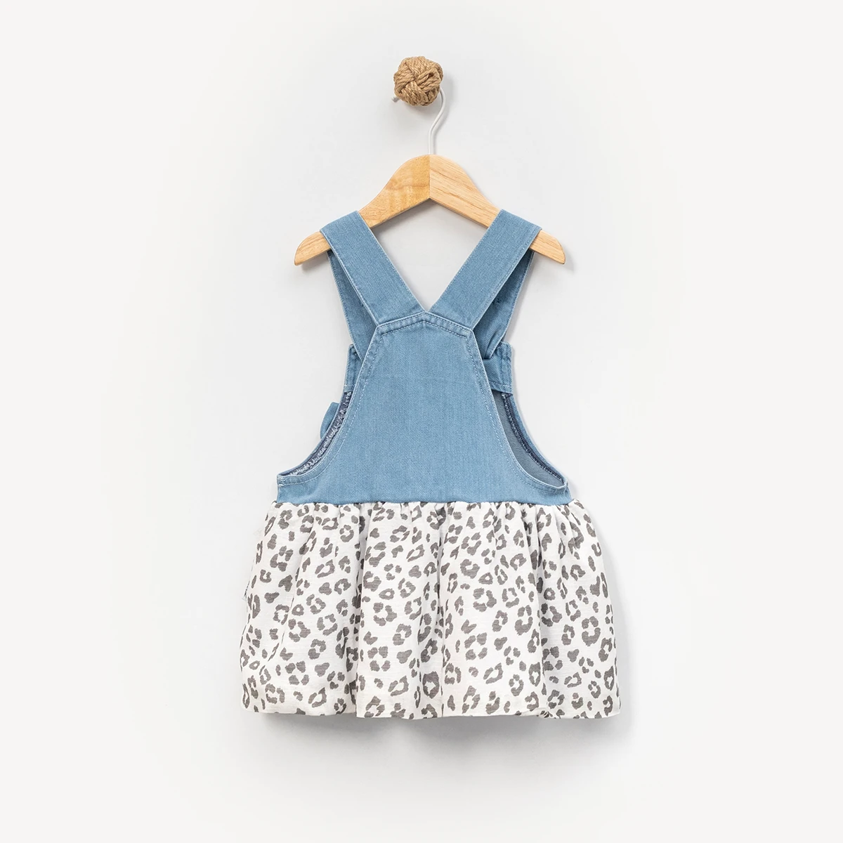 KIZ ÇOCUK 1-4 YAŞ DESENLİ KOT ELBİSE 