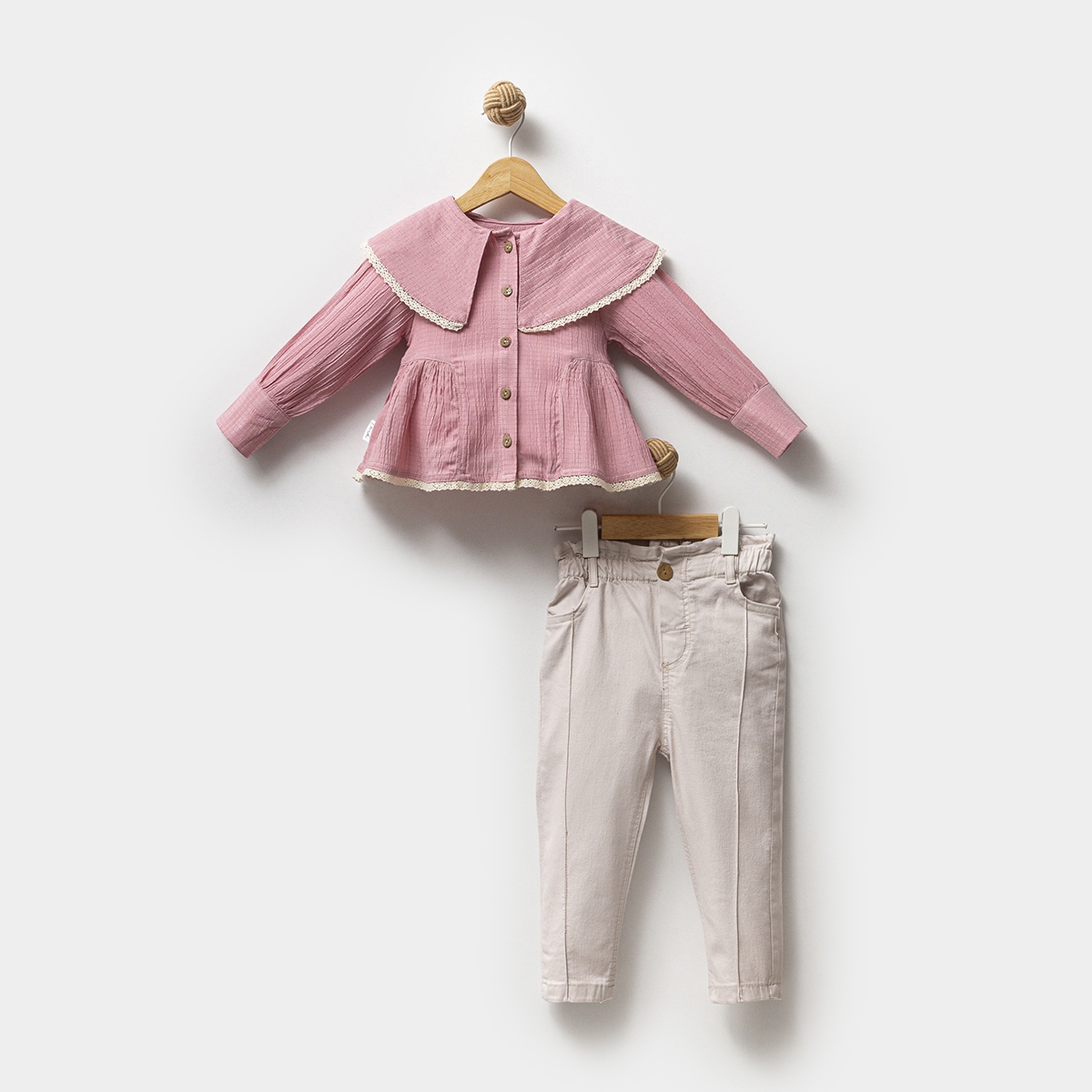 KIZ 1-4 YAŞ MÜSLİN GÖMLEK ÇOCUK TAKIM 