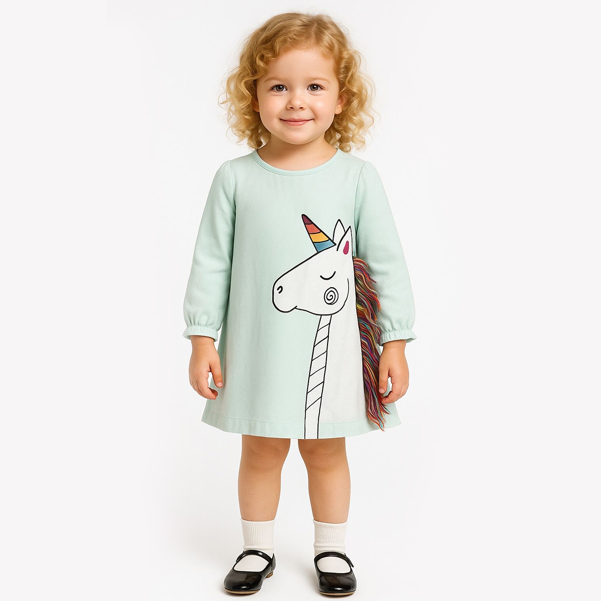 KIZ 12-48 AY UNİCORN ELBİSE 