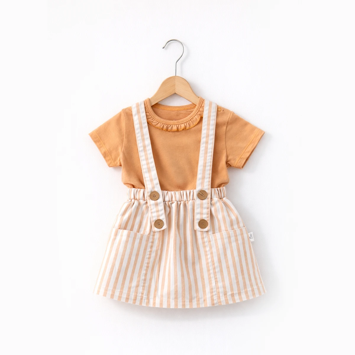 KIZ ÇOCUK 1-4 YAŞ ÇİZGİLİ ETEK TİŞÖRT TAKIM 