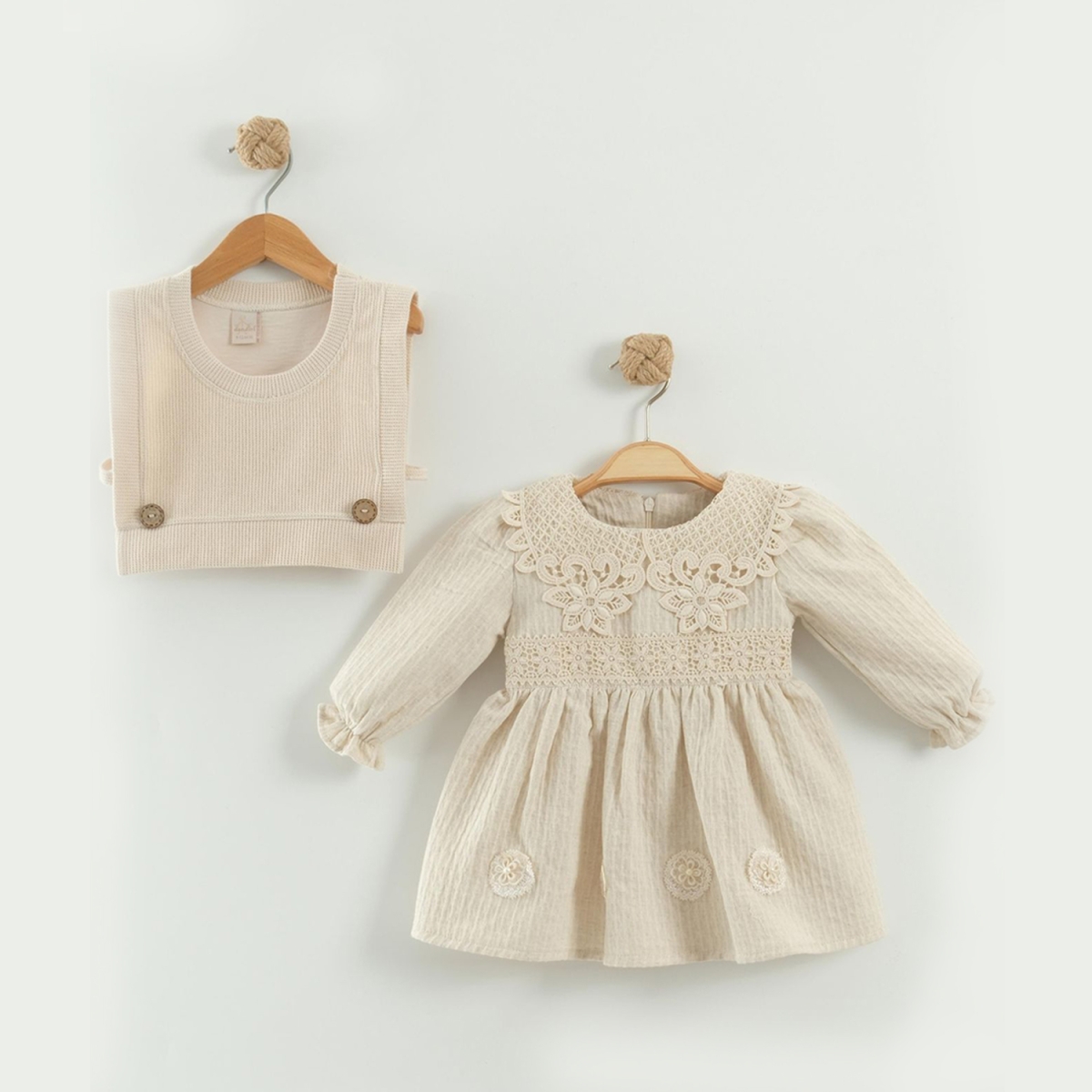 GIRL'S 6-24 MONTHS LINEN DRESS