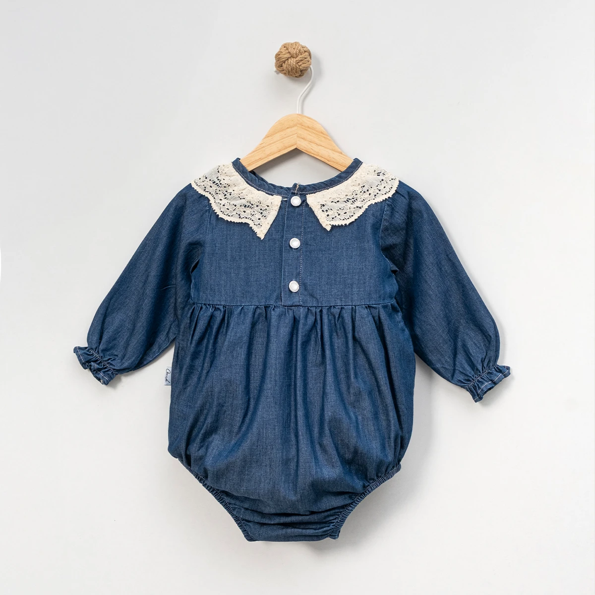 KIZ BEBEK 9-24 AY YAKA DETAYLI TOKALI SLİPLİ TULUM 