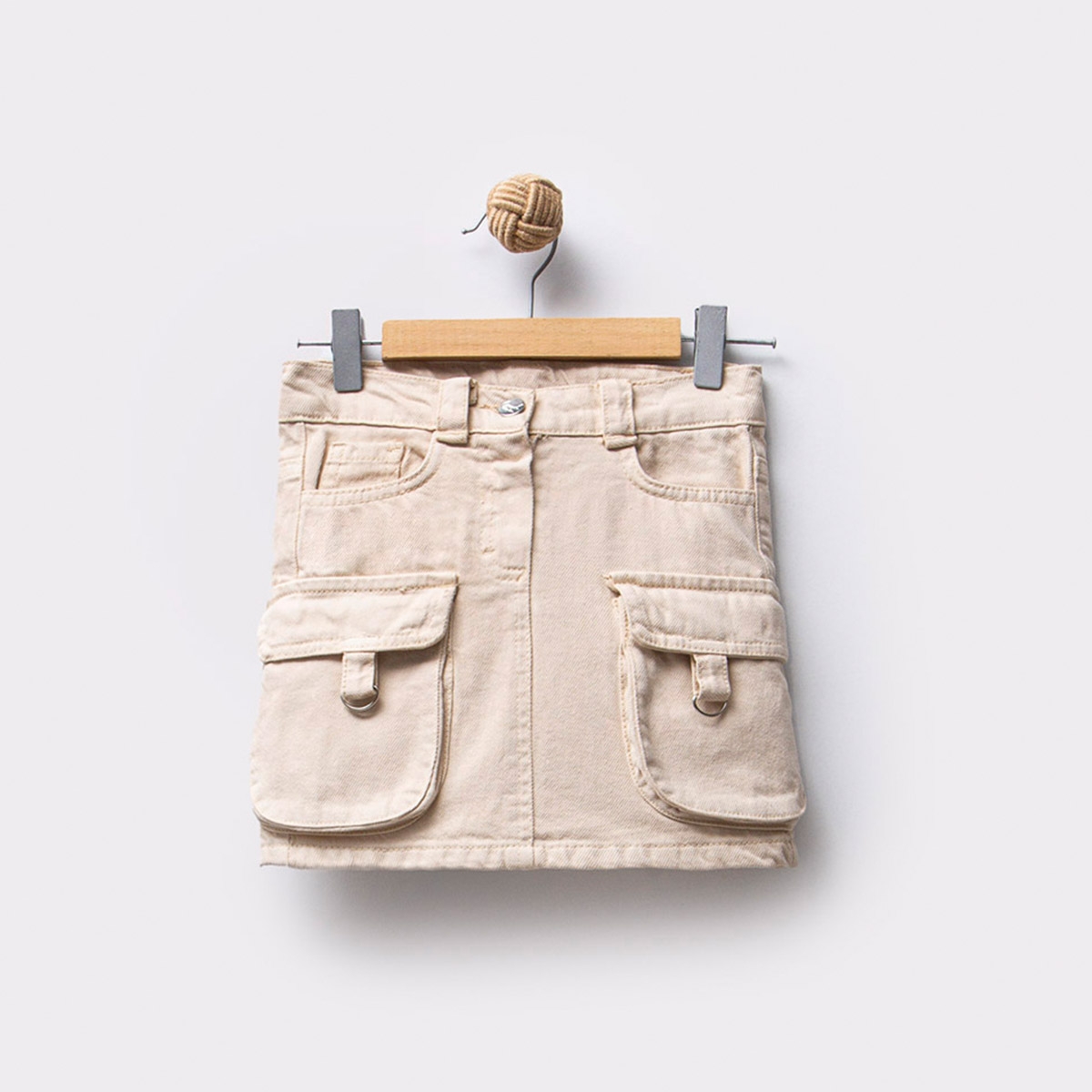 OVD KIZ 5-8 YAŞ KARGO CEPLİ RENKLİ   ETEK 