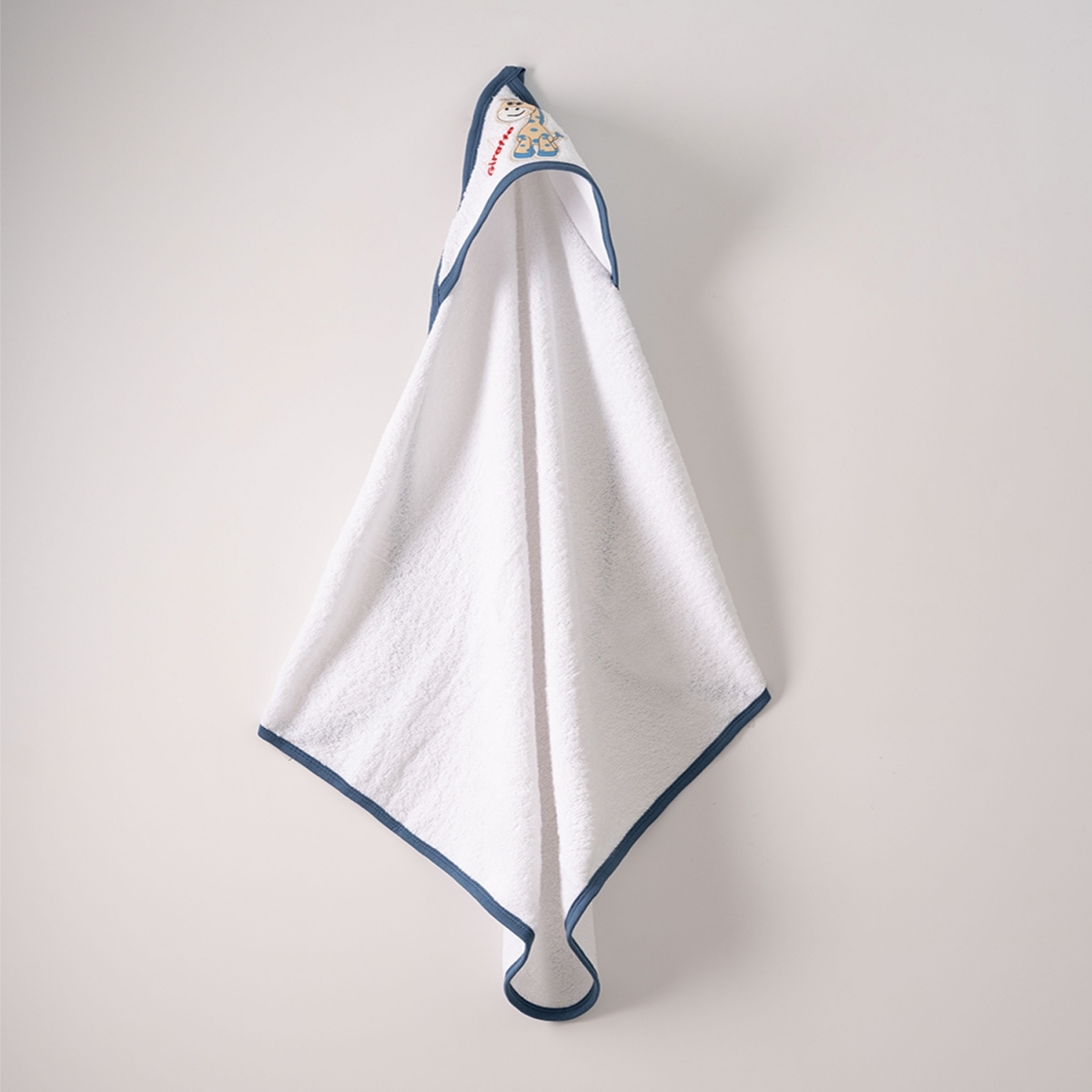 ZÜRAFA KAPŞONLU HAVLU 75*80CM - BEYAZ-AÇIK MAVİ