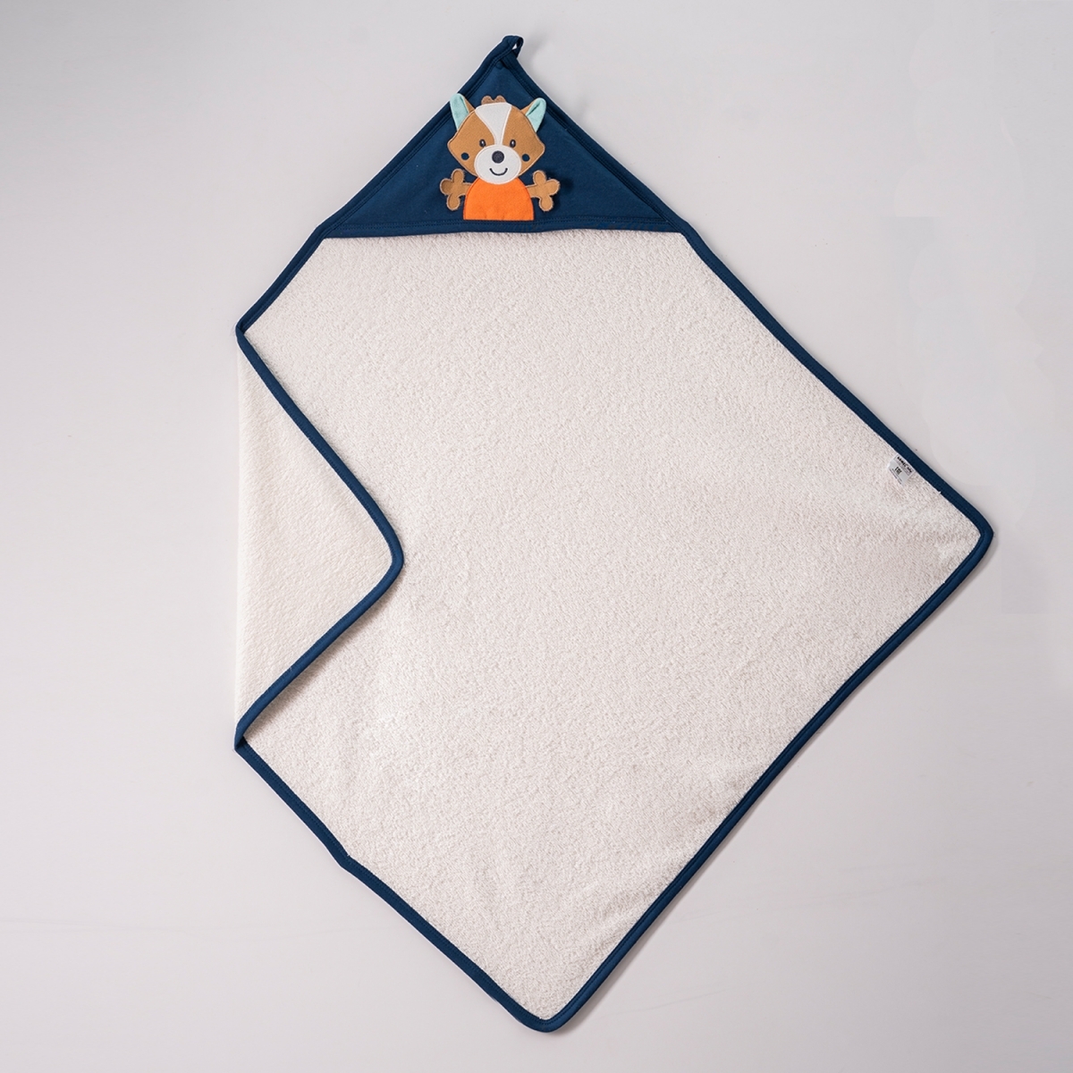 TİLKİ KAPŞONLU HAVLU 80*80CM - İNDİGO