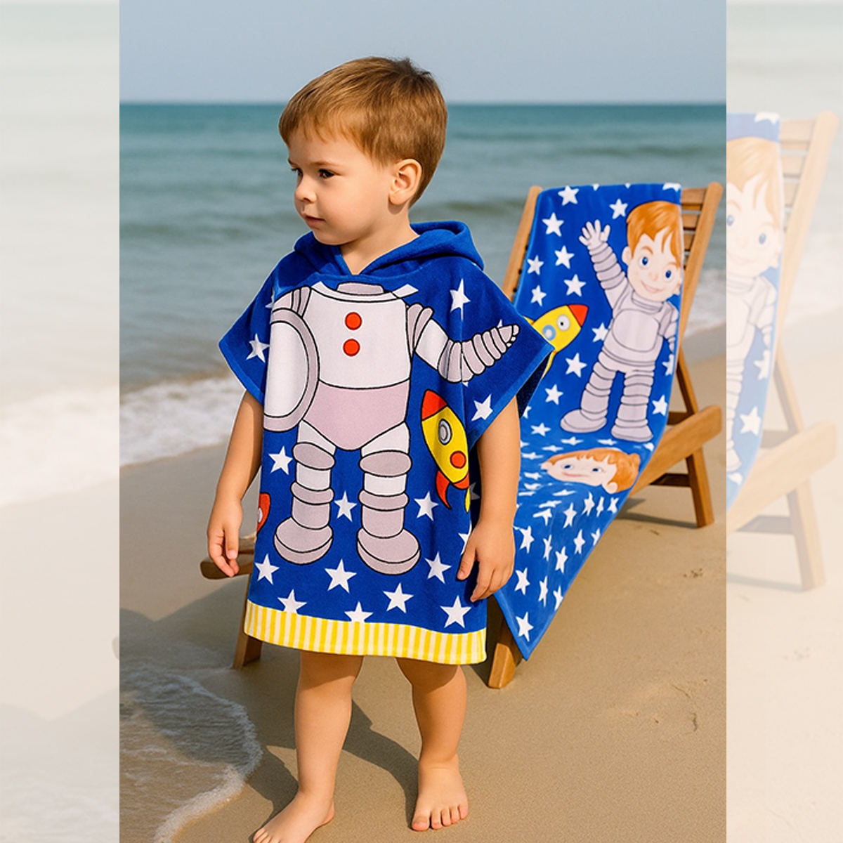 DESENLİ ÇOCUK PANÇO HAVLU 