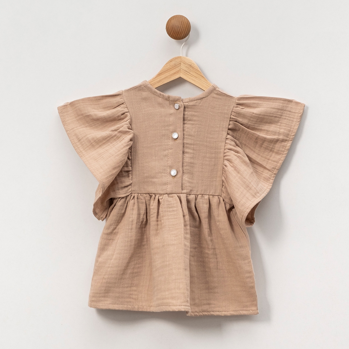 KIZ ÇOCUK 1-4 YAŞ ÇİÇEK DETAYLI MÜSLİN ELBİSE 