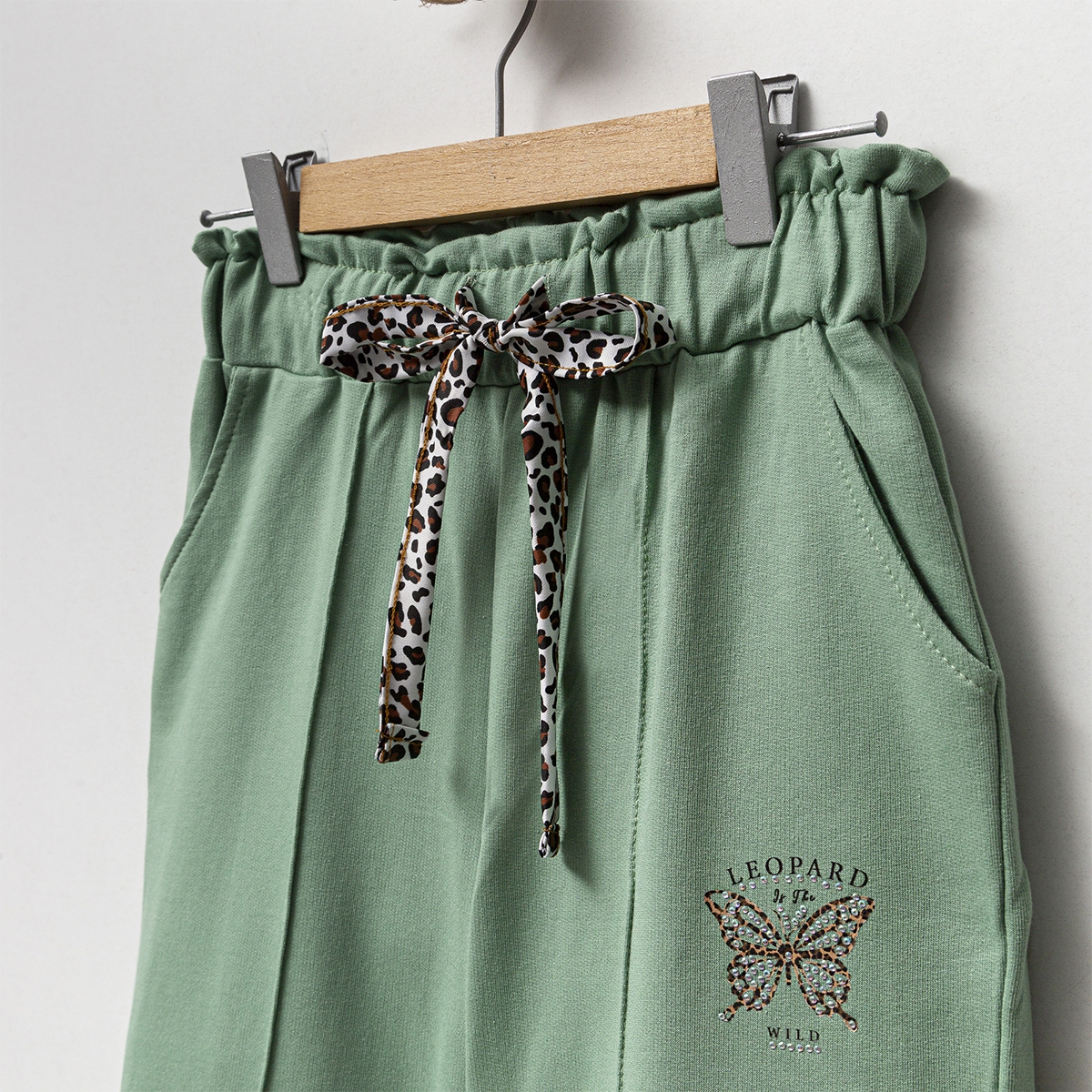 KIZ 9-12 YAŞ TAŞ  BASKILI 2İP PANTOLON 