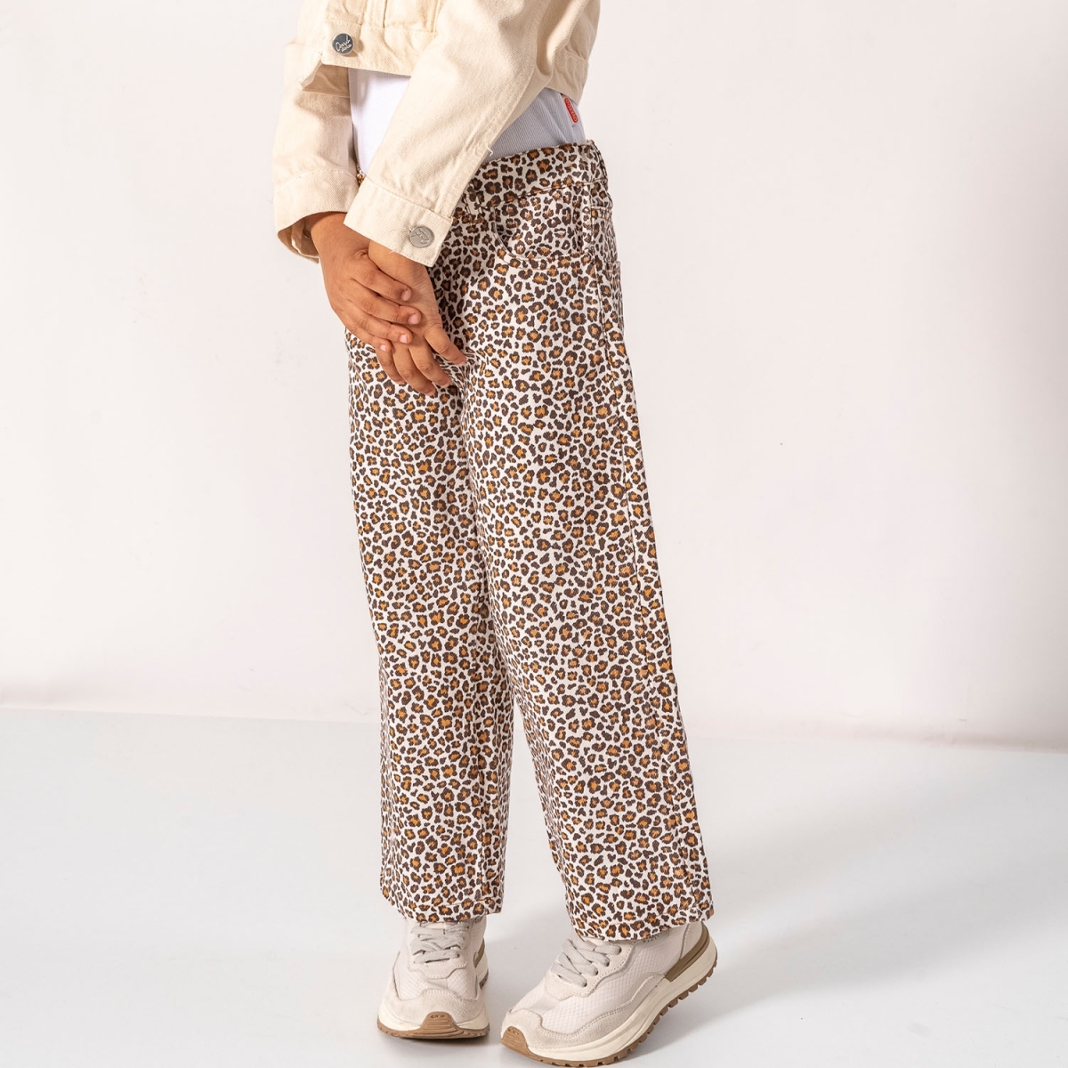 GIRL 5-8 YEARS LEOPARD PATTERNED JEANS