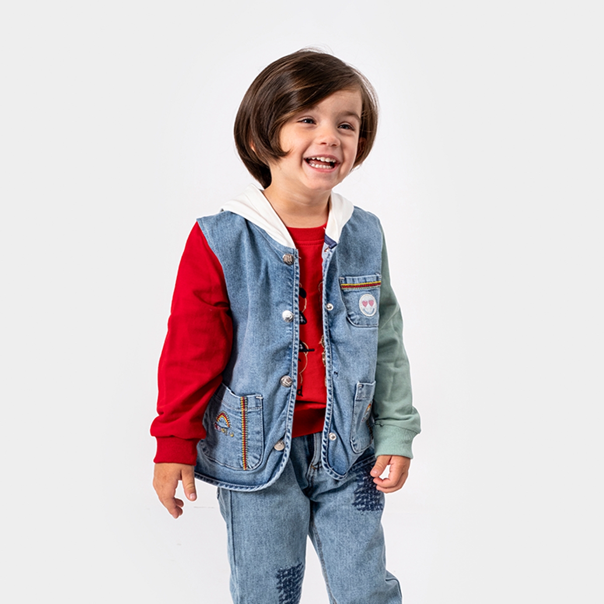 МАЛЬЧИК 1–4 ЛЕТ ДЖИНСОВАЯ КУРТКА С КАПЮШОНОМ 