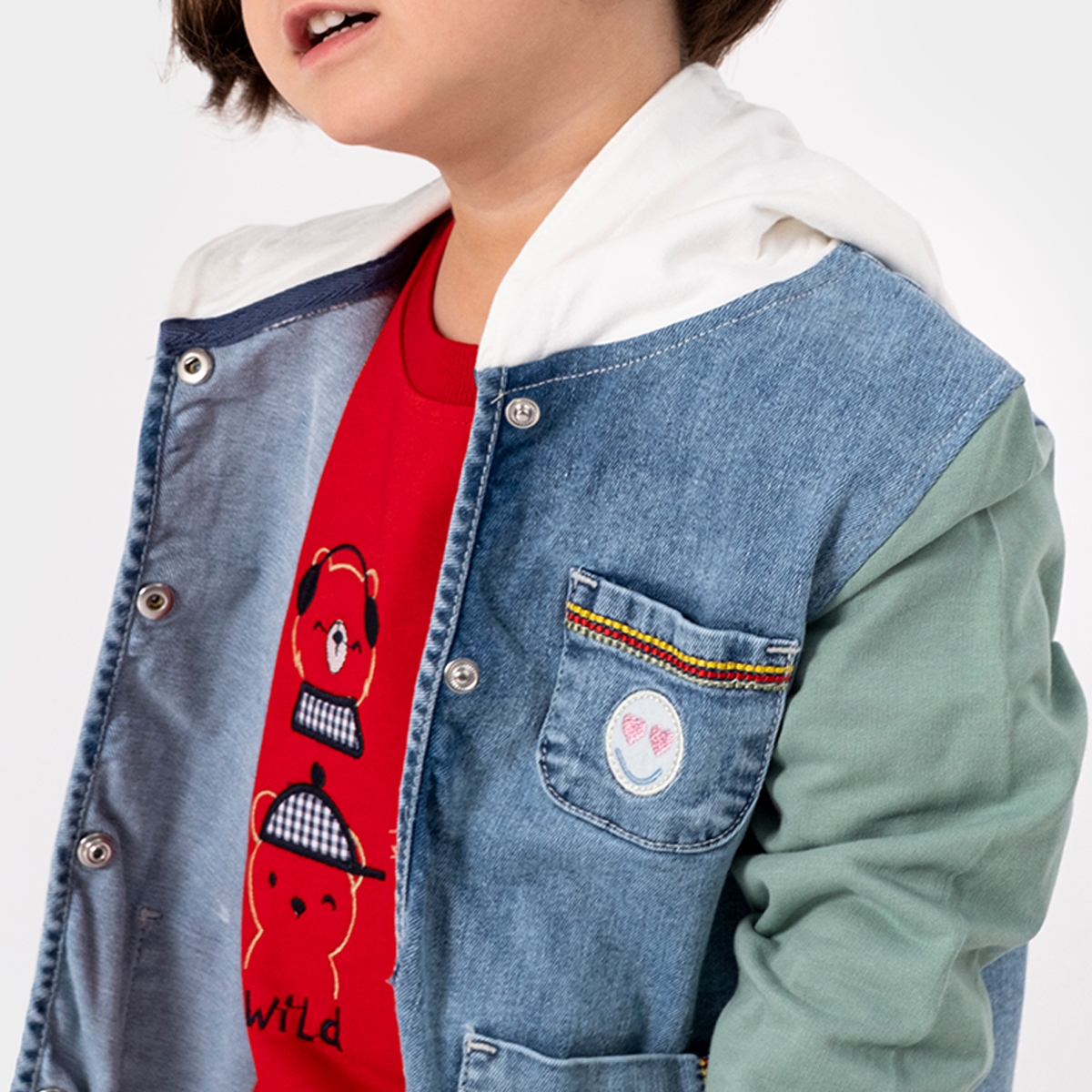 МАЛЬЧИК 1–4 ЛЕТ ДЖИНСОВАЯ КУРТКА С КАПЮШОНОМ 