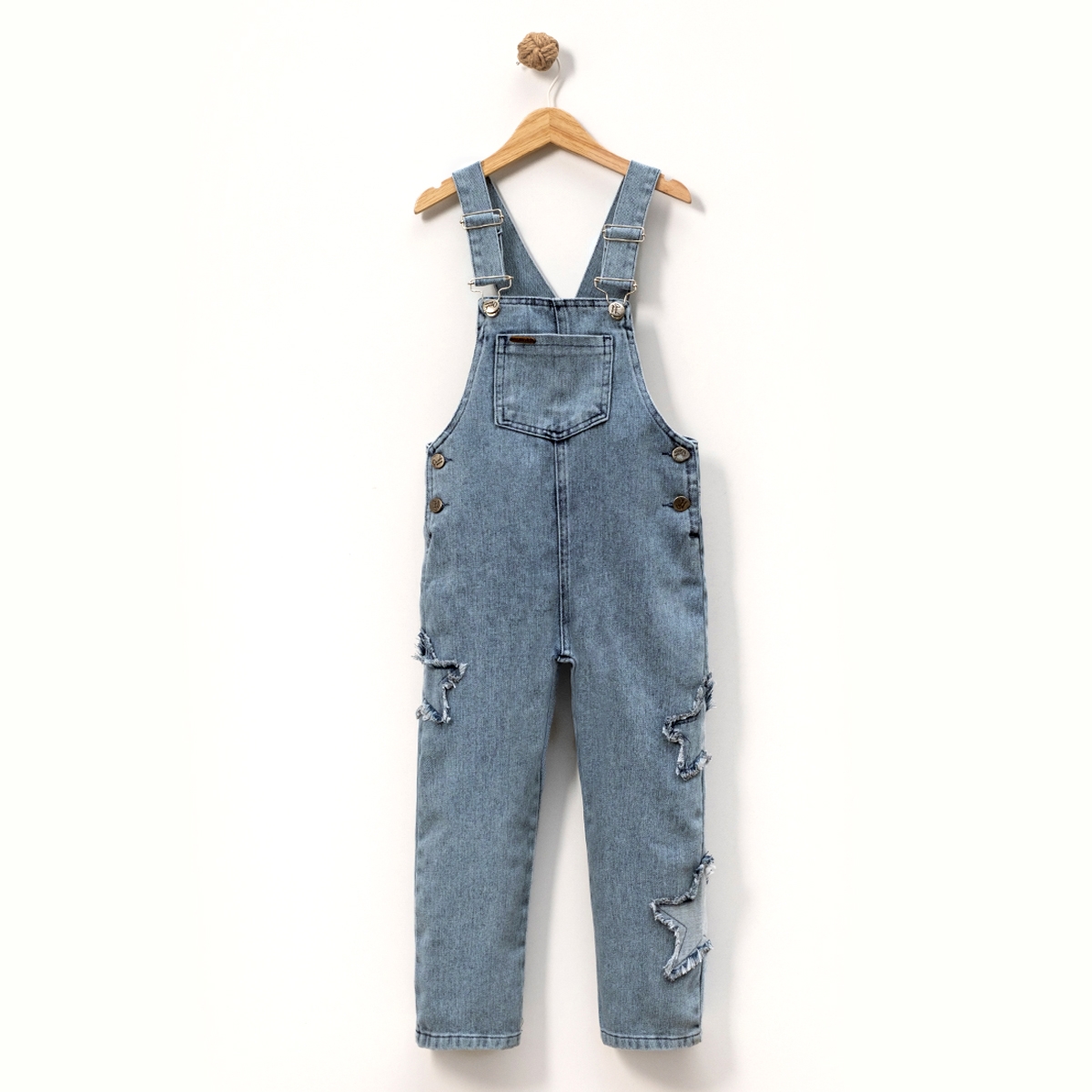 ДЕВОЧКА 5-8 ЛЕТ ДЖИНСОВЫЙ КОМБИНЕЗОН С ДЕТАЛИЙ ЗВEЗДЫ 