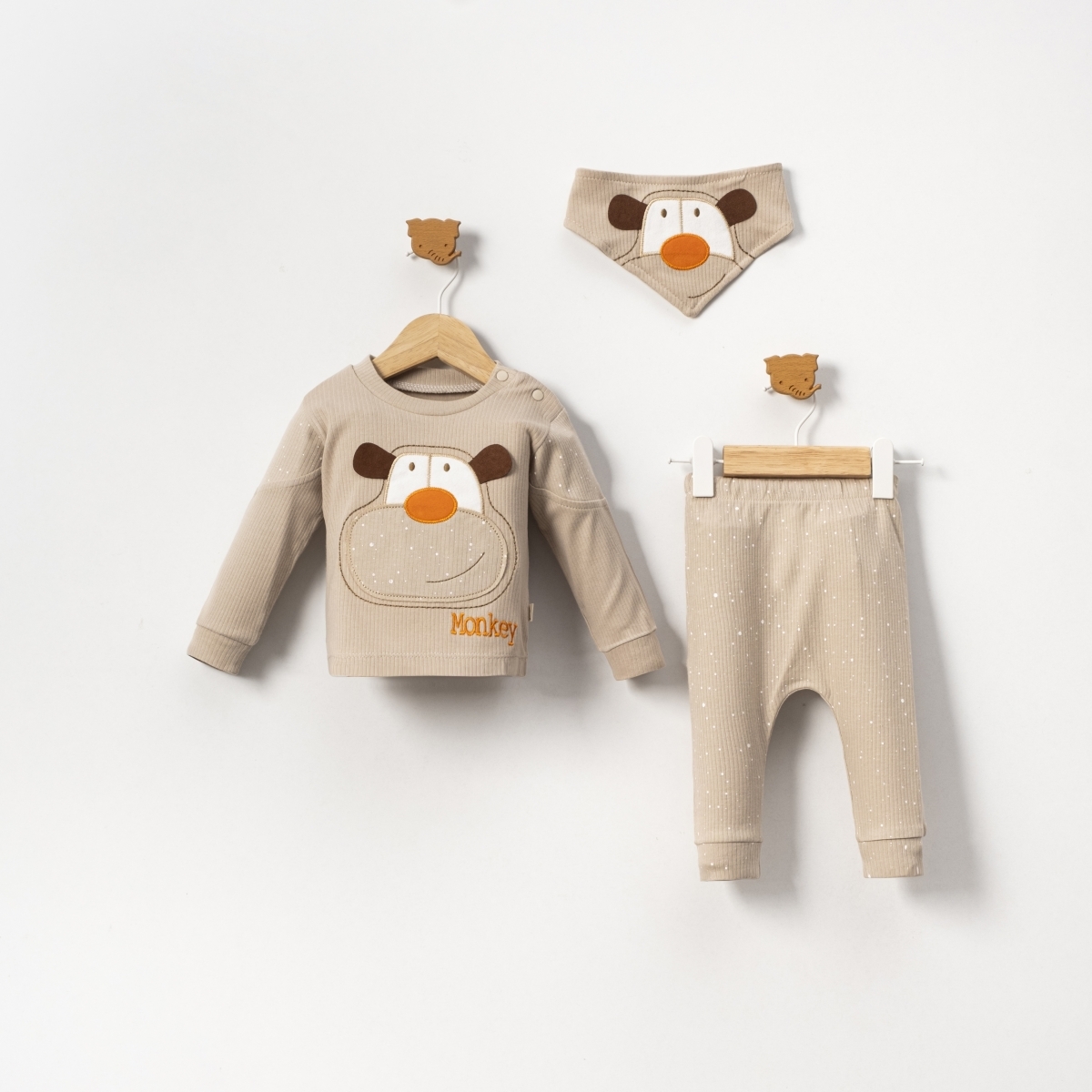 ERKEK BEBEK 9-24 AY ÖNLÜKLÜ ALT ÜST 3LÜ TAKIM -