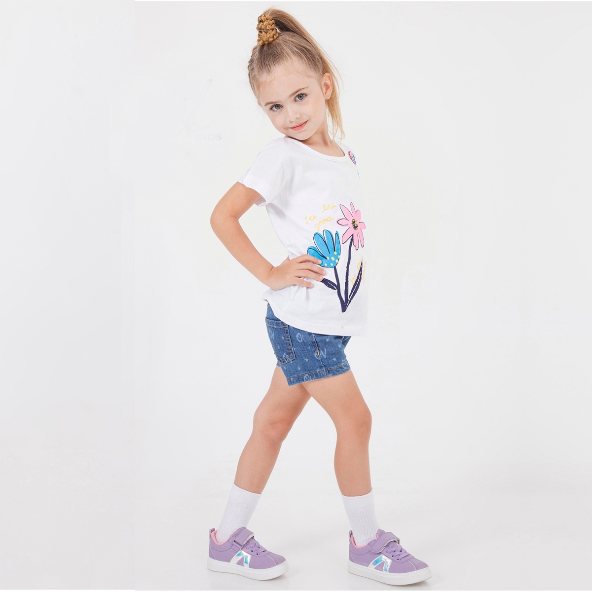 ДЕВОЧКA 2-5 ЛЕТ ДЖИНСОВЫЕ ШОРТЫ 