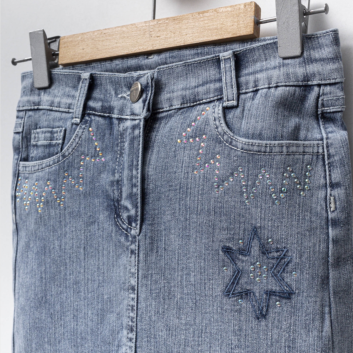 KIZ COÇUK 5-8 YAŞ TAŞ BASKILI KOT ETEK 