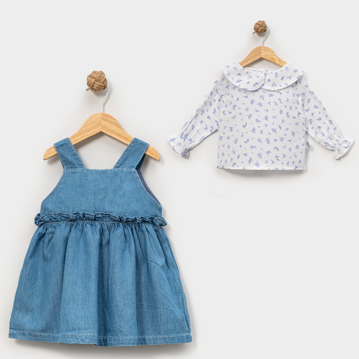 KIZ ÇOCUK  9-24 AY GÖMLEK KOT ELBİSE 