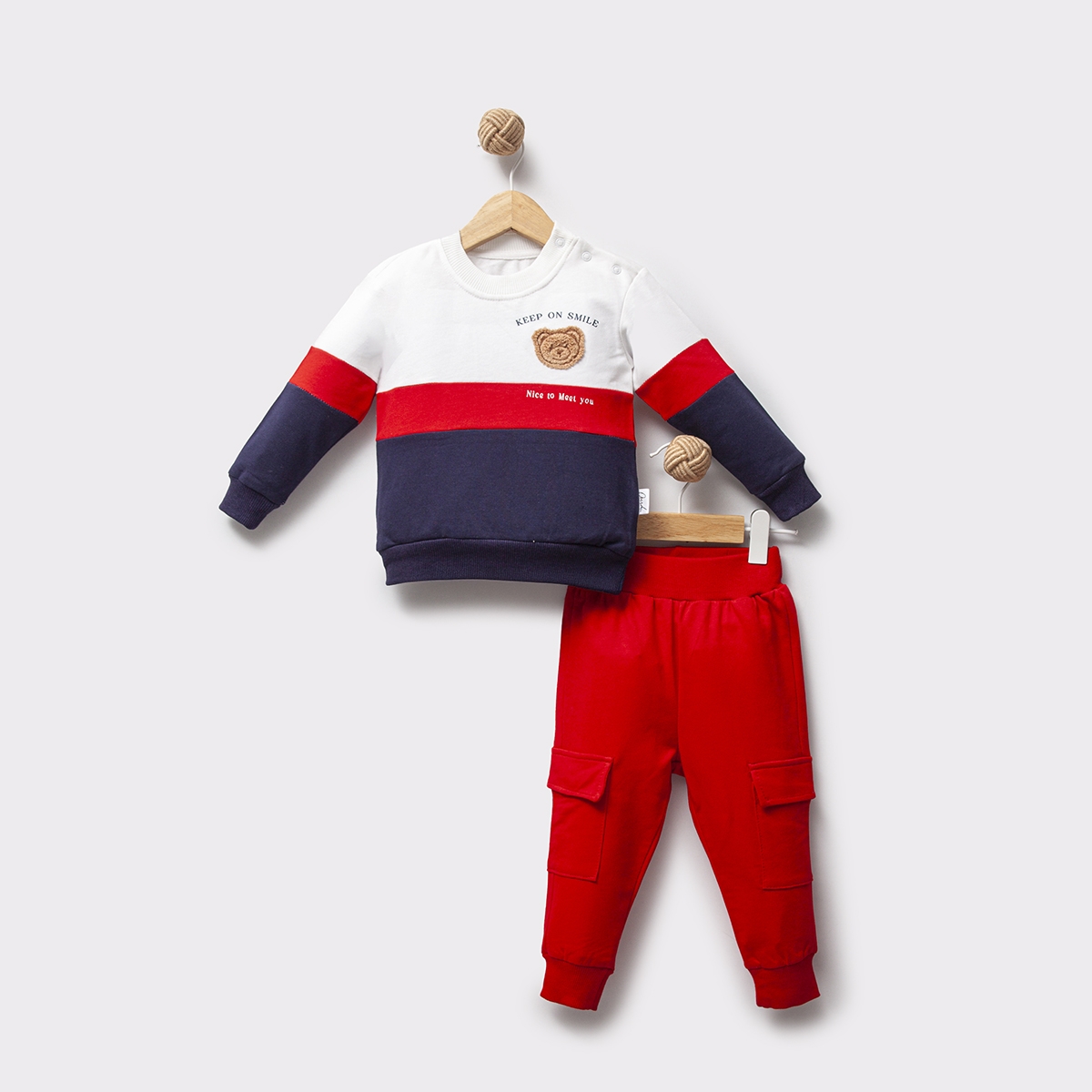 ERKEK ÇOCUK 1-4 YAŞ NAKIŞLI İKİLİ TAKIM