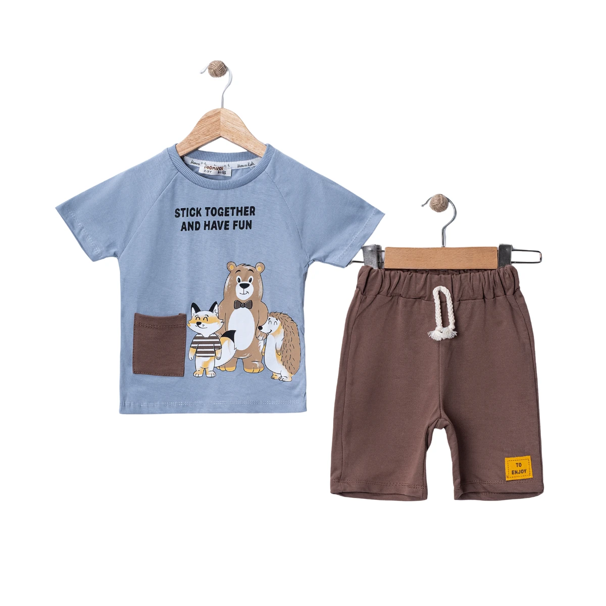 ERKEK ÇOCUK 2-5 YAŞ İKİLİ TAKIM - BEJ