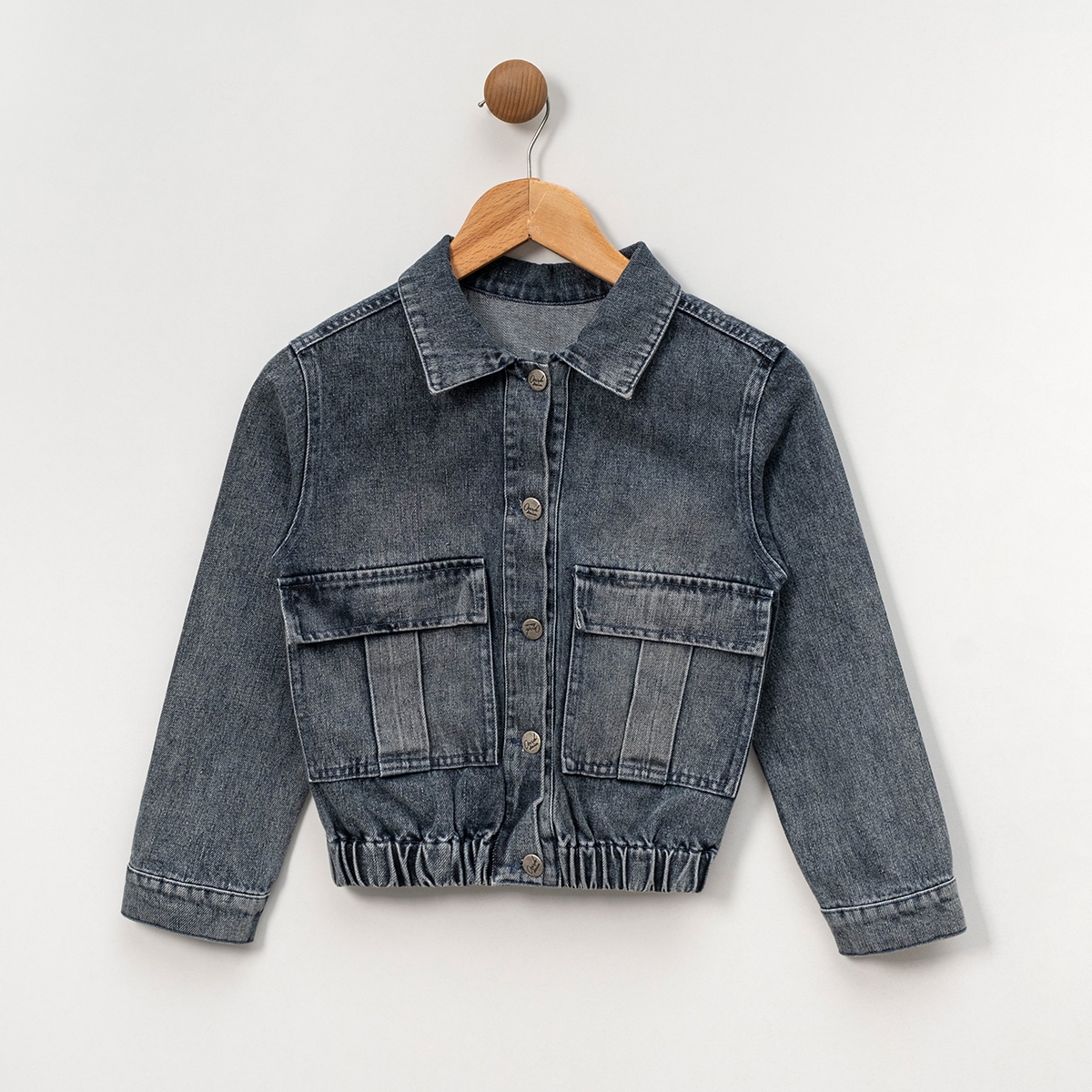 UNISEX ÇOCUK 5-8 YAŞ NAKIŞLI KOT CEKET 