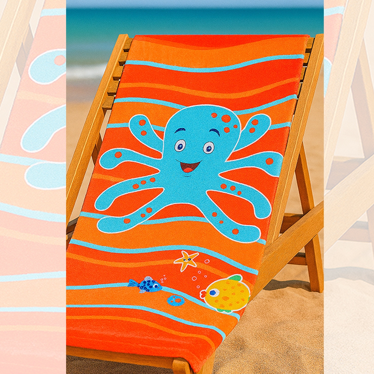 AHTAPOT DESENLİ ÇOCUK HAVLU 75X150 CM 